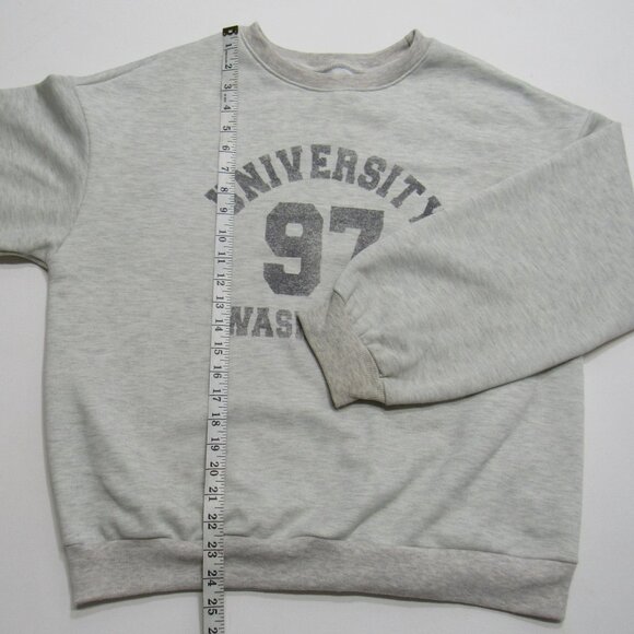 DAZY Women's Letter Graphic Print University Washington Long Sleeve Sweatshirt - Picture 7 of 8